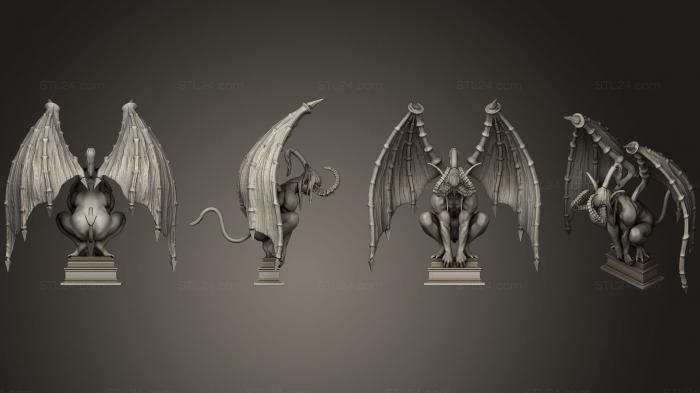 Статуэтки грифоны и драконы (Горгульи, STKG_0144) 3D модель для ЧПУ станка